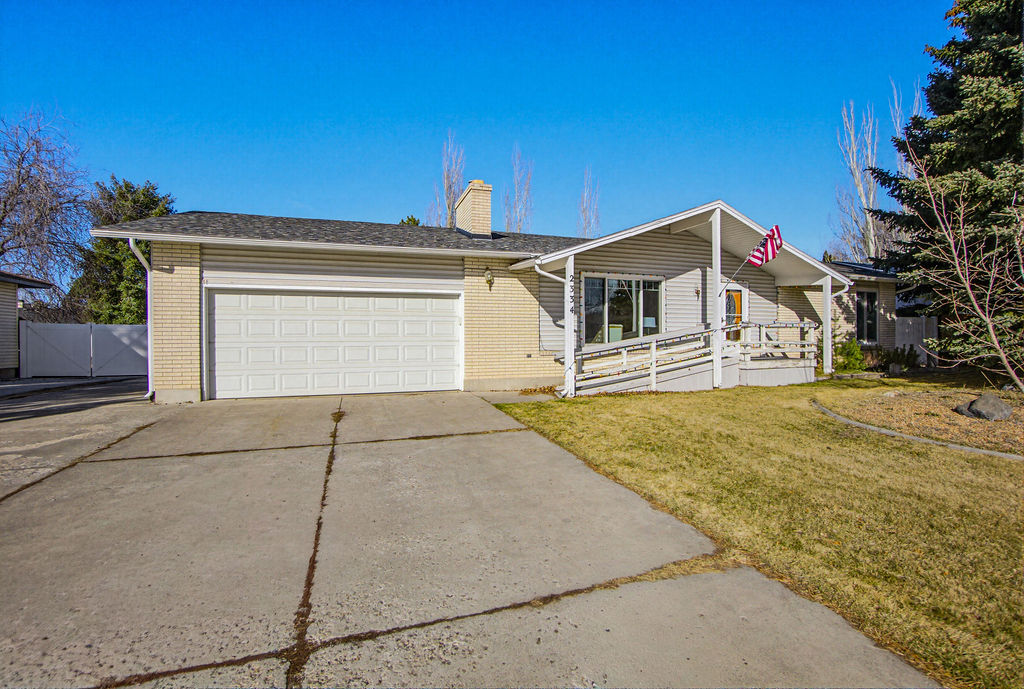 exterior of ranch home with two-car garage